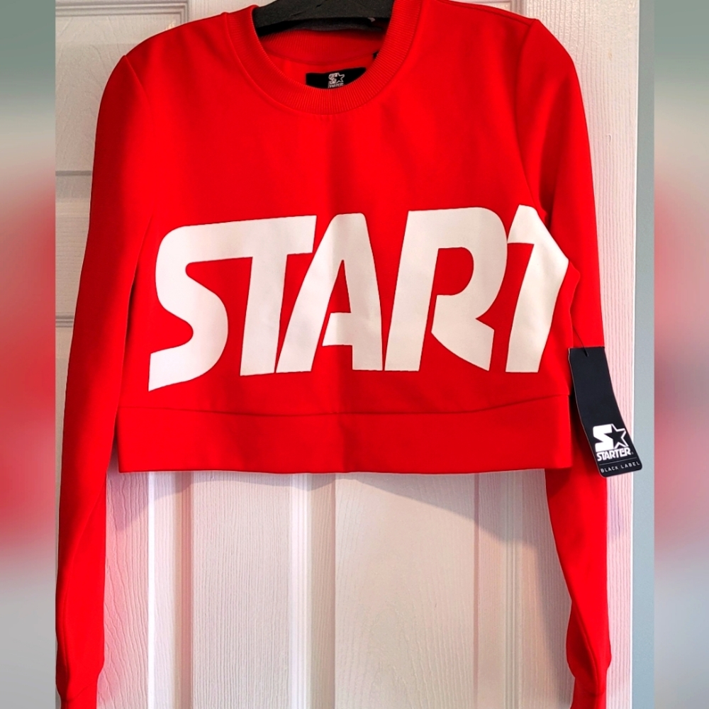 Starter red and white logo cropped top